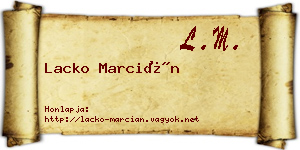 Lacko Marcián névjegykártya
