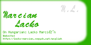 marcian lacko business card